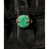 Medieval Ring - 10x14mm Emerald and White Gold - Adjustable