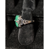 Medieval Ring - 10x14mm Emerald and White Gold - Adjustable