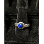 Medieval Ring - 6mm Lapis Lazuli and Silver - Adjustable