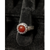 Medieval Ring - 8mm Carnelian and Silver - Adjustable