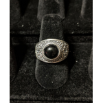 Medieval Ring - 8mm Onyx and Silver - Adjustable