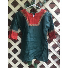 Boy's AS Tunic - S/6-8 Emerald Green and Pumpkin