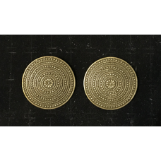 Round Shield Viking Brooch Pair - Brass