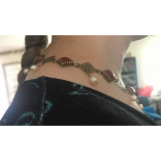 Burgundian Collar - Red Onyx and Brass