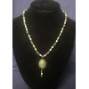 Single Drop Italian Renaissance Necklace - Jade and Pearl