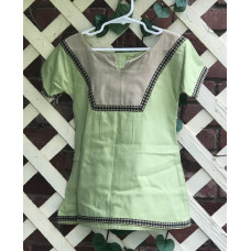 Girl's AS Overtunic - XXS/2T Light Green and Tan