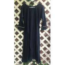 Girl's AS Undertunic - L 12 Navy Blue 44" Linen