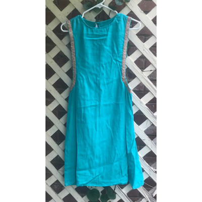 Girl's Surcoat - M/10 Turquoise Linen