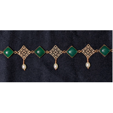 Burgundian Collar - Green Onyx and Copper