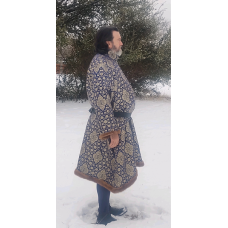 Men's Houppelande - Blue and Gold - Size 2X