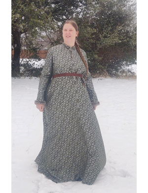 Women's Houppelande - Green/Silver Sartor - Size 16