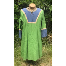 Men's AS Tunic - M Apple Green and Grey-Blue Linen