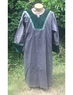 Men's AS Tunic - XL Grey Corduroy and Green Velvet