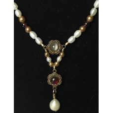 Late Medieval Necklace - Multi-Garnet and Pearl