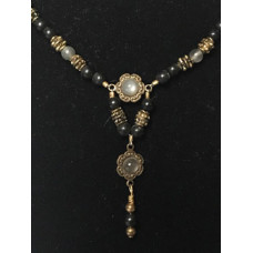 Late Medieval Necklace - Multi-Moonstone and Jet