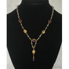 Late Medieval Necklace - Amethyst and Moonstone 2