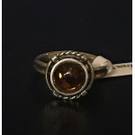 Medieval Ring - 8mm Polish Amber and Silver - Size 7