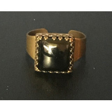Medieval Ring - 10mm Onyx and Brass