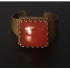 Medieval Ring - 10mm Red Onyx and Brass