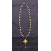 Triple Drop Italian Renaissance Necklace - White Agate and Onyx