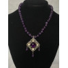 Triple Drop Italian Renaissance Necklace - Amethyst and Moonstone