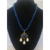 Triple Drop Italian Renaissance Necklace - Blue Adventurine