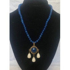 Triple Drop Italian Renaissance Necklace - Blue Adventurine