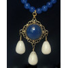 Triple Drop Italian Renaissance Necklace - Blue Adventurine