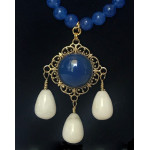 Triple Drop Italian Renaissance Necklace - Blue Adventurine