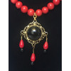 Triple Drop Italian Renaissance Necklace - Red Coral